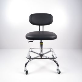 China Silla conductora de la PU ESD de las sillas de la oficina ergonómica de cuero negra del trabajo con resto del pie fábrica