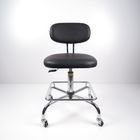 Silla conductora de la PU ESD de las sillas de la oficina ergonómica de cuero negra del trabajo con resto del pie proveedor